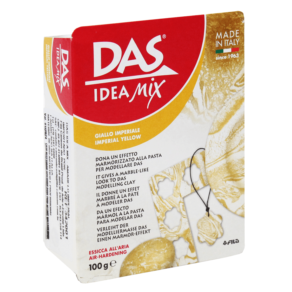 Massa de Modelar Efeito Marmorizado Idea Mix DAS 100g Imperial Yellow